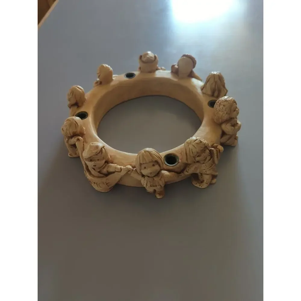 Vintage‎ Abbey Press Advent Wreath Candle Holder Children All Over The World